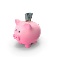 Pink Piggy Bank Jordan 20 Dinars Notes Folded Save PNG & PSD Images