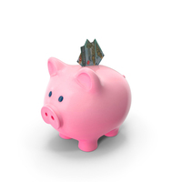 Pinky Piggy Bank Save Jordan 20 Dinars Notes PNG & PSD Images