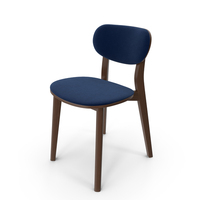 Scandinavian Navy Dining Chair With Wood Frame PNG & PSD Images