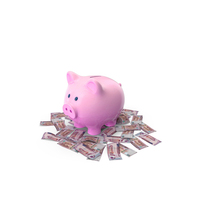 Piggy Bank Save Ground Jordan 50 Dinars Notes PNG & PSD Images