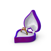 Imperial Topaz Gold Ring In Heart Shaped Blue Box PNG & PSD Images