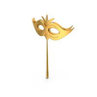 Circus Carnival Face Eye Mask With Hand Stick Icon Gold PNG & PSD Images