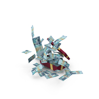 Gift Box Full Out Fly Kuwait 10 Dinars Money Notes PNG & PSD Images