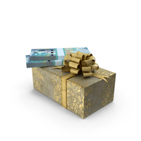 Gift Box With Kuwait 10 Dinars Money Notes Lots On Top PNG & PSD Images
