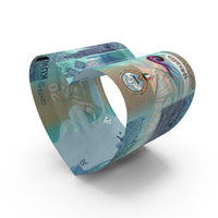 Heart Shape Kuwait 10 Dinars Notes PNG & PSD Images
