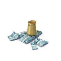 Kuwait 10 Dinars Money Notes Bag Coins Currency PNG & PSD Images