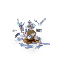 Gold Falling Mexico 500 Pesos Money Bag PNG & PSD Images