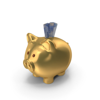 Gold Piggy Bank Many Mexico 500 Pesos Folded Save PNG & PSD Images