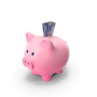 Pink Piggy Bank Many Mexico 500 Pesos Folded Save PNG & PSD Images