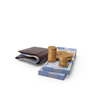 Wallet Mexico 500 Pesos Money Bills Gold Coins PNG & PSD Images