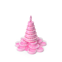 Three Tiered Purple Birthday Cake PNG & PSD Images