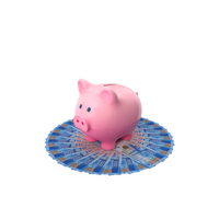 Circular Arranged Russia 2000 Rubles Piggy Bank PNG & PSD Images