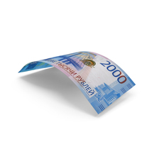 Falling Note Russia 2000 Rubles Money PNG & PSD Images