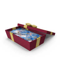 Gift Box Open With Russia 2000 Rubles Money Notes PNG & PSD Images