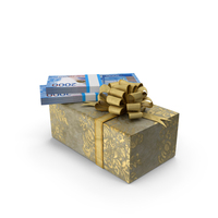Gift Box With Russia 2000 Rubles Money Notes Lots On Top PNG & PSD Images