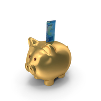 Gold Piggy Bank Save Russia 2000 Rubles Note PNG & PSD Images
