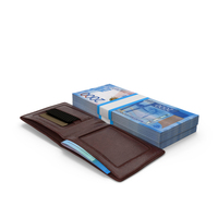 Leather Wallet Open Bill Russia 2000 Rubles Money PNG & PSD Images