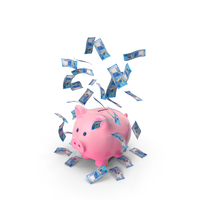 Piggy Bank Save Falling Russia 2000 Rubles PNG & PSD Images