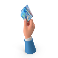 Hand Holding Raise Russia 2000 Rubles Bill PNG & PSD Images