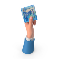 Rising Hand Holding Russia 2000 Rubles Note PNG & PSD Images