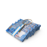 Russia 2000 Rubles Money Notes Magnify Glass Ground PNG & PSD Images