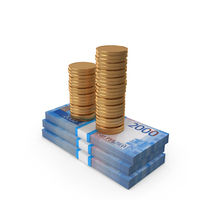 Russia 2000 Rubles Money Notes With Gold Coins PNG & PSD Images