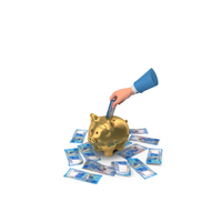 Russia 2000 Rubles Save Hand Hold Gold Piggy Bank PNG & PSD Images