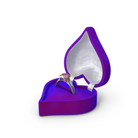 Pink Topaz Silver Ring In Heart Shaped Blue Box PNG & PSD Images