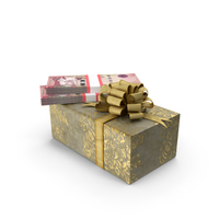 Gift Box With Saudi 100 Riyals Money Notes Lots On Top PNG & PSD Images