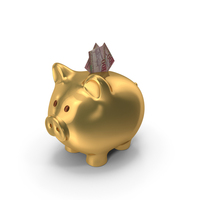 Golden Piggy Bank Save Saudi 100 Riyals PNG & PSD Images
