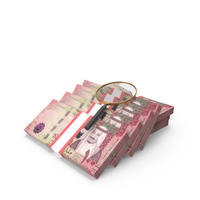 Saudi 100 Riyals Money Notes Magnify Glass Ground PNG & PSD Images