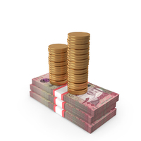 Saudi 100 Riyals Money Notes With Gold Coins PNG & PSD Images