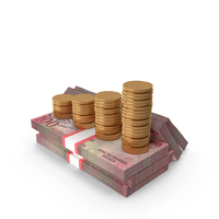 Saudi 100 Riyals Money Notes With Graph Coins Lots PNG & PSD Images