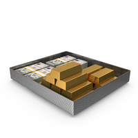 Tray With Saudi 200 Riyals Money Gold Biscuits PNG & PSD Images
