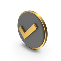 Accepted Check Mark Circular Coin PNG & PSD Images