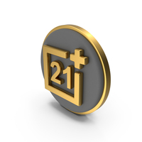 Age Restriction 21 Circular Coin PNG & PSD Images