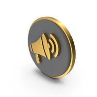 Announcement Speaker Circular Coin PNG & PSD Images