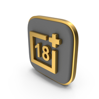 Age Restriction 18 Square Coin PNG & PSD Images