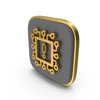 Ai Chip security Warning Square Coin PNG & PSD Images