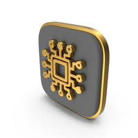 AI Circuit Square Coin PNG & PSD Images