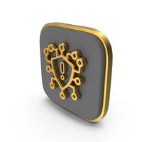 Ai Shield Security Warning Square Coin PNG & PSD Images