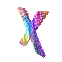 Rainbow Pixel Alphabet Letter X PNG & PSD Images