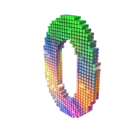 Rainbow Pixel Number 0 PNG & PSD Images