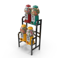 Vending Rack Witn Gumball Machines PNG & PSD Images