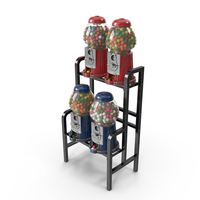 Vending Rack Witn Gumball Machines PNG & PSD Images