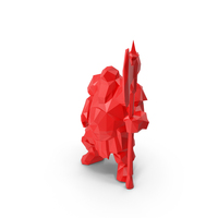 Low poly stylized warrior 05 B PNG & PSD Images