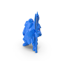 Low Poly Stylized Warrior PNG & PSD Images