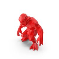 Low Poly Stylized Cave Troll PNG & PSD Images