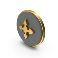 Arrows Showing Four Directions Circular Coin PNG & PSD Images