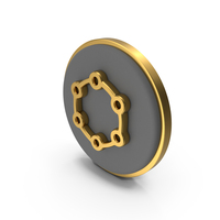 Atom Line Circular Coin PNG & PSD Images